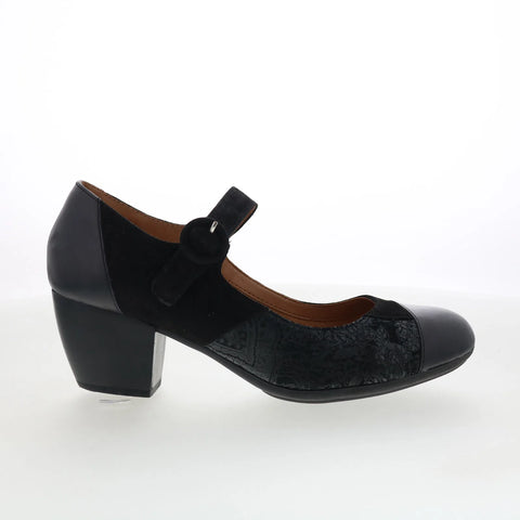 Comfortiva Alora CT0008891 Womens Black Suede Hook & Loop Pumps Heels Shoes