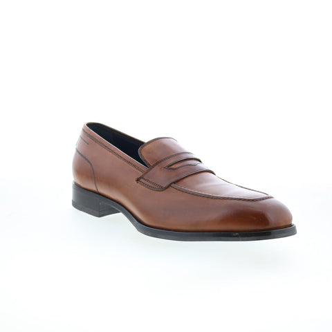 Di Bianco Cadorna Mens Brown Leather Slip On Loafers & Slip Ons Penny Shoes