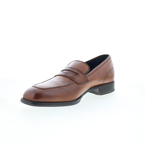 Di Bianco Cadorna Mens Brown Leather Slip On Loafers & Slip Ons Penny Shoes
