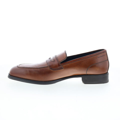 Di Bianco Cadorna Mens Brown Leather Slip On Loafers & Slip Ons Penny Shoes