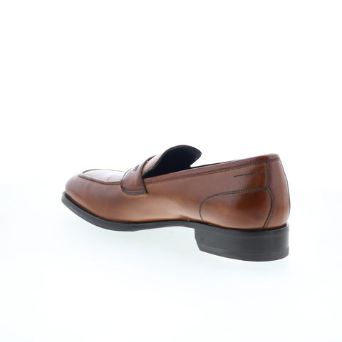 Di Bianco Cadorna Mens Brown Leather Slip On Loafers & Slip Ons Penny Shoes