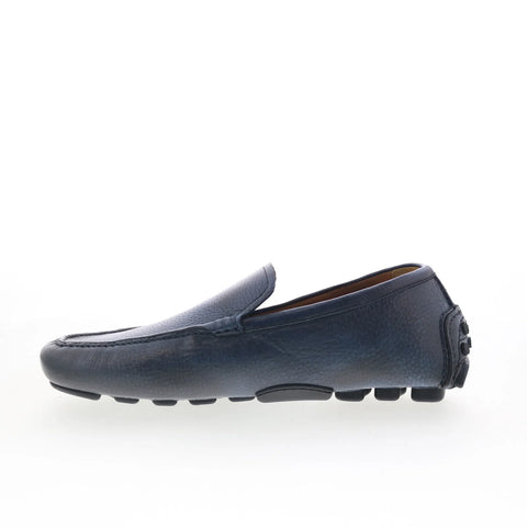 Di Bianco Cairoli Mens Blue Leather Loafers & Slip Ons Moccasin Shoes