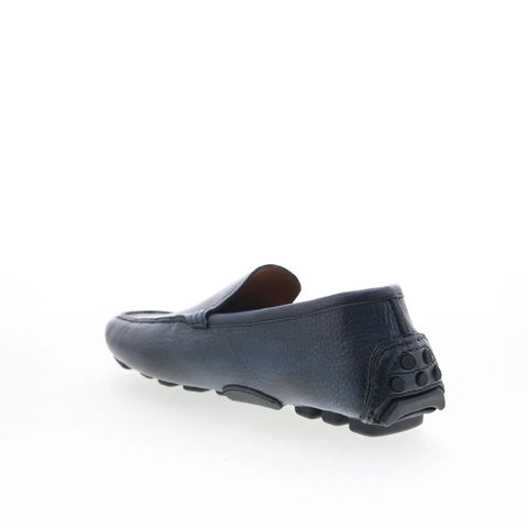 Di Bianco Cairoli Mens Blue Leather Loafers & Slip Ons Moccasin Shoes