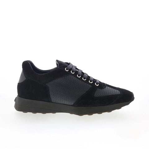Di Bianco Capri Mens Black Suede Lace Up Lifestyle Sneakers Shoes