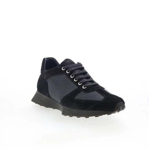 Di Bianco Capri Mens Black Suede Lace Up Lifestyle Sneakers Shoes