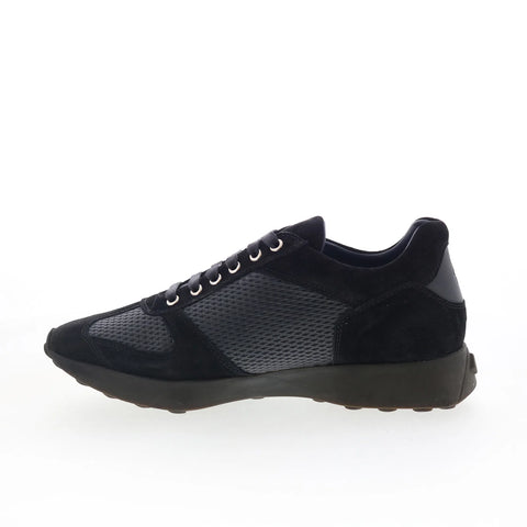 Di Bianco Capri Mens Black Suede Lace Up Lifestyle Sneakers Shoes