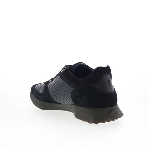 Di Bianco Capri Mens Black Suede Lace Up Lifestyle Sneakers Shoes