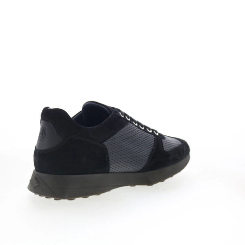 Di Bianco Capri Mens Black Suede Lace Up Lifestyle Sneakers Shoes