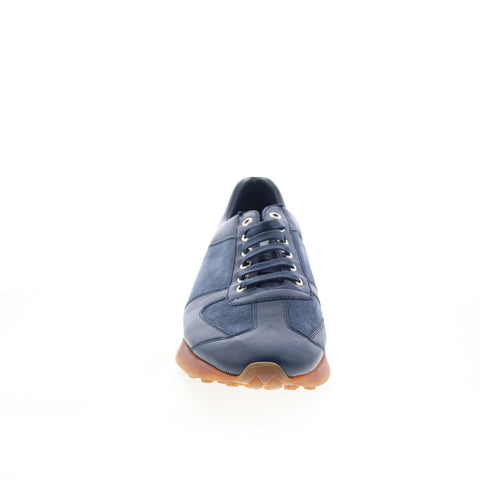Di Bianco Carpi Runner Mens Blue Leather Lace Up Lifestyle Sneakers Shoes