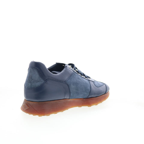 Di Bianco Carpi Runner Mens Blue Leather Lace Up Lifestyle Sneakers Shoes