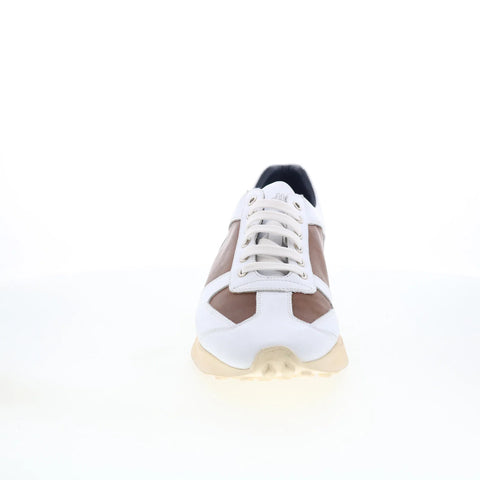 Di Bianco Carpi Mens White Leather Lace Up Lifestyle Sneakers Shoes