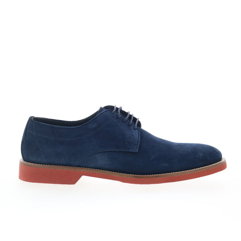 Pastori by Di Bianco Carus Mens Blue Suede Oxfords & Lace Ups Casual Shoes