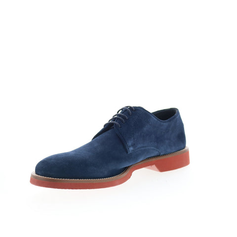 Pastori by Di Bianco Carus Mens Blue Suede Oxfords & Lace Ups Casual Shoes