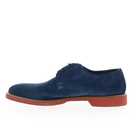 Pastori by Di Bianco Carus Mens Blue Suede Oxfords & Lace Ups Casual Shoes