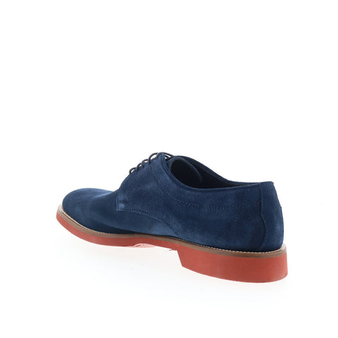 Pastori by Di Bianco Carus Mens Blue Suede Oxfords & Lace Ups Casual Shoes