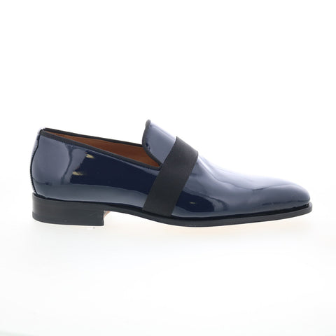 Di Bianco Catania Mens Blue Leather Slip On Loafers & Slip Ons Casual Shoes