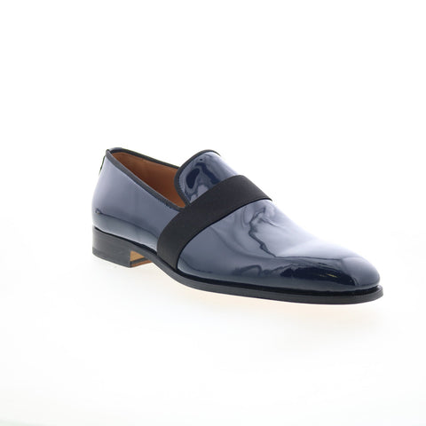 Di Bianco Catania Mens Blue Leather Slip On Loafers & Slip Ons Casual Shoes