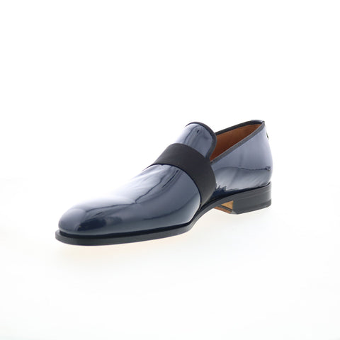 Di Bianco Catania Mens Blue Leather Slip On Loafers & Slip Ons Casual Shoes
