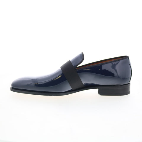 Di Bianco Catania Mens Blue Leather Slip On Loafers & Slip Ons Casual Shoes