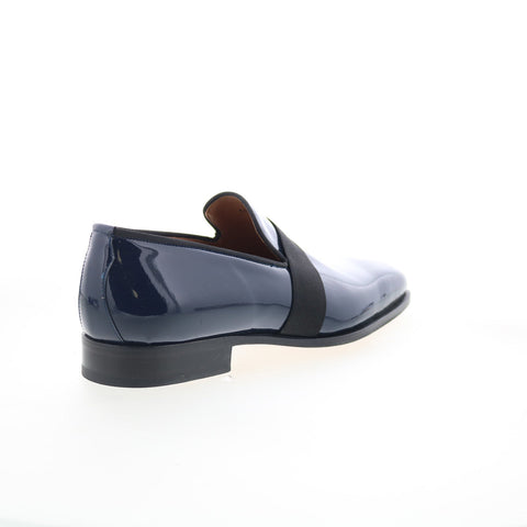 Di Bianco Catania Mens Blue Leather Slip On Loafers & Slip Ons Casual Shoes