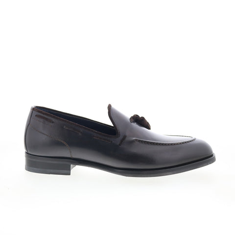 Di Bianco Cercola Mens Brown Leather Slip On Loafers & Slip Ons Casual Shoes