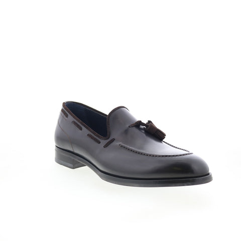 Di Bianco Cercola Mens Brown Leather Slip On Loafers & Slip Ons Casual Shoes