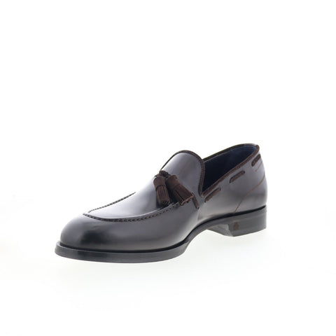 Di Bianco Cercola Mens Brown Leather Slip On Loafers & Slip Ons Casual Shoes