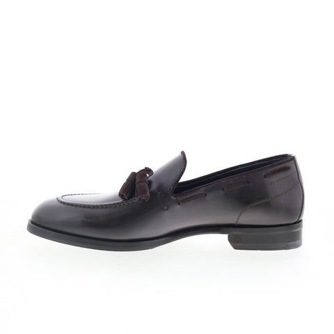 Di Bianco Cercola Mens Brown Leather Slip On Loafers & Slip Ons Casual Shoes