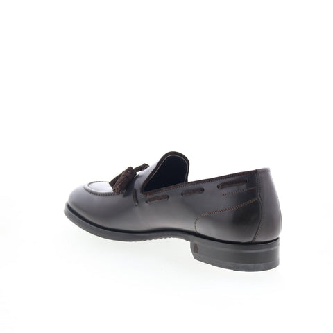 Di Bianco Cercola Mens Brown Leather Slip On Loafers & Slip Ons Casual Shoes