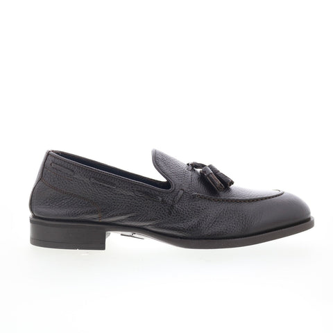 Di Bianco Cercola Mens Brown Leather Slip On Loafers & Slip Ons Casual Shoes