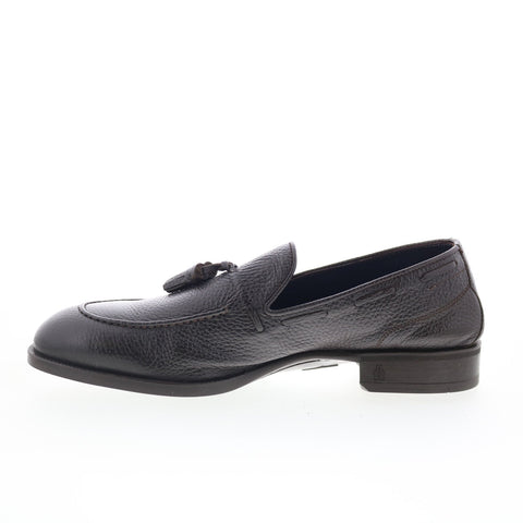 Di Bianco Cercola Mens Brown Leather Slip On Loafers & Slip Ons Tasseled Shoes