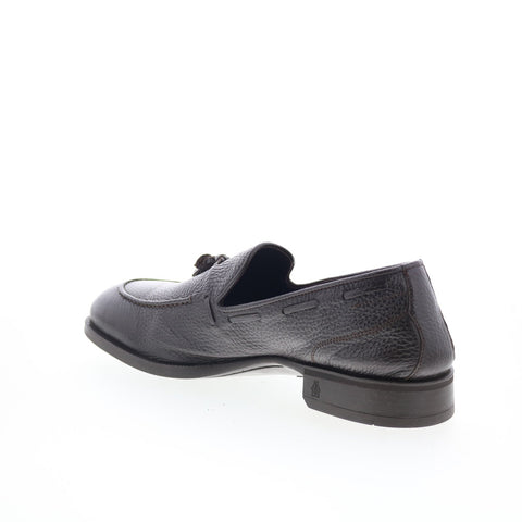Di Bianco Cercola Mens Brown Leather Slip On Loafers & Slip Ons Tasseled Shoes