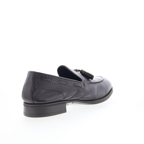 Di Bianco Cercola Mens Brown Leather Slip On Loafers & Slip Ons Tasseled Shoes