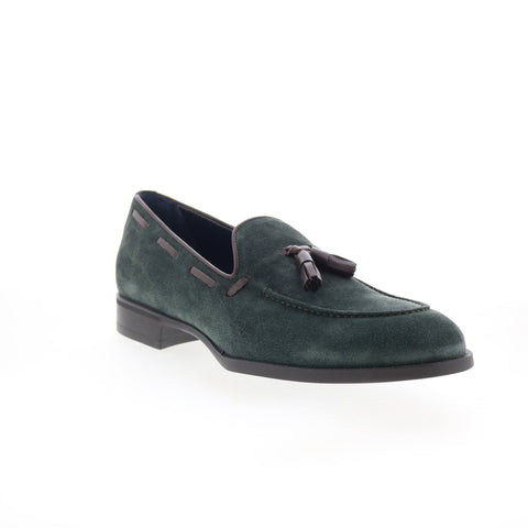 Di Bianco Cercola Mens Green Suede Slip On Loafers & Slip Ons Casual Shoes