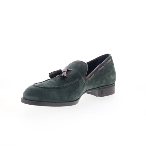 Di Bianco Cercola Mens Green Suede Slip On Loafers & Slip Ons Casual Shoes
