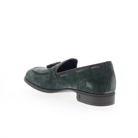 Di Bianco Cercola Mens Green Suede Slip On Loafers & Slip Ons Casual Shoes