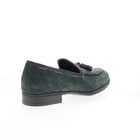 Di Bianco Cercola Mens Green Suede Slip On Loafers & Slip Ons Casual Shoes