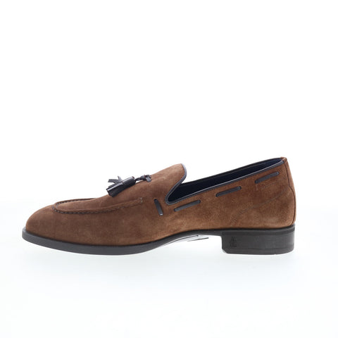 Di Bianco Cercola Mens Brown Suede Slip On Loafers & Slip Ons Tasseled Shoes