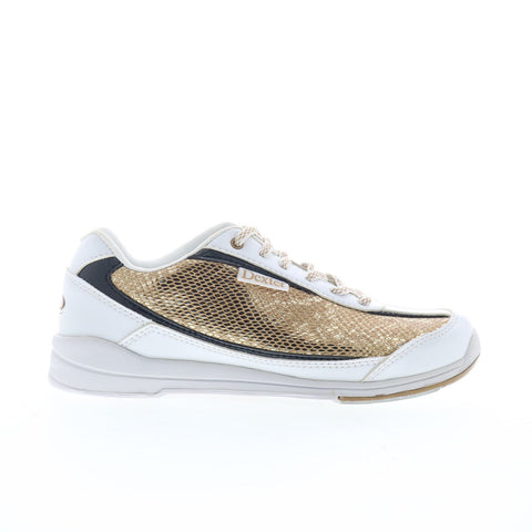 Dexter Cheeta Womens White Leather Lace Up Athletic Bowling Shoes