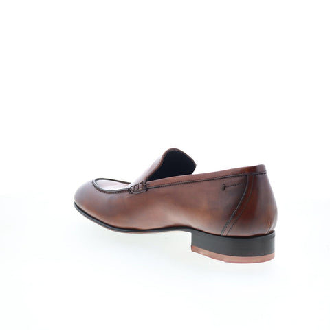 Di Bianco Circle Buttom Mens Brown Leather Loafers & Slip Ons Casual Shoes