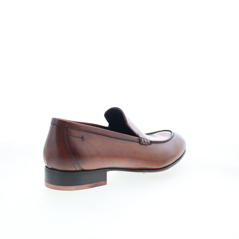 Di Bianco Circle Buttom Mens Brown Leather Loafers & Slip Ons Casual Shoes