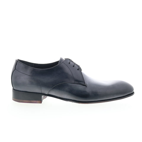 Di Bianco Circles Buttom Mens Black Leather Oxfords & Lace Ups Casual Shoes