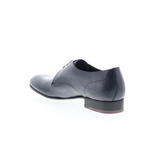 Di Bianco Circles Buttom Mens Black Leather Oxfords & Lace Ups Casual Shoes