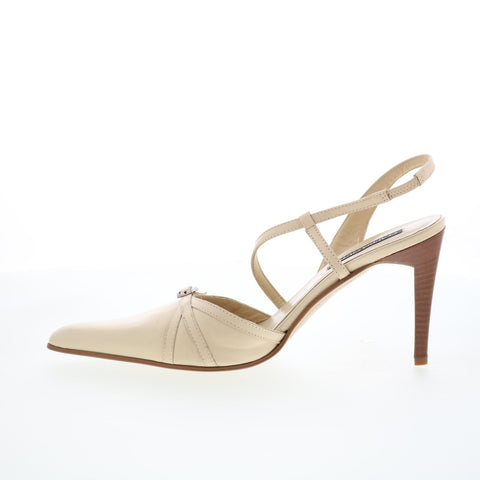 Claudia Ciuti Clay CLAUDIA CIUTI10 Womens Beige Leather Pumps Heels Shoes