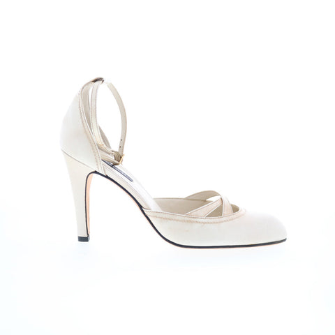 Claudia Ciuti Fiore CLAUDIA CIUTI12 Womens White Leather Pumps Heels Shoes