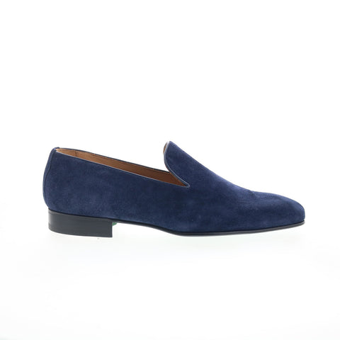 Pastori by Di Bianco Commodus Mens Blue Suede Loafers & Slip Ons Casual Shoes
