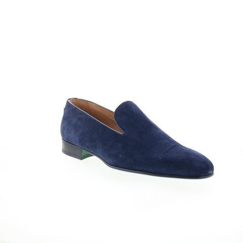 Pastori by Di Bianco Commodus Mens Blue Suede Loafers & Slip Ons Casual Shoes