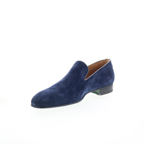 Pastori by Di Bianco Commodus Mens Blue Suede Loafers & Slip Ons Casual Shoes