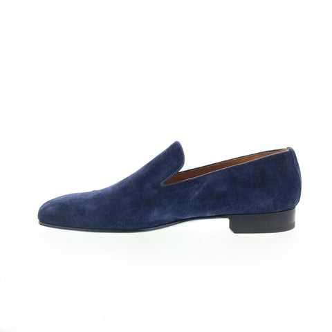 Pastori by Di Bianco Commodus Mens Blue Suede Loafers & Slip Ons Casual Shoes