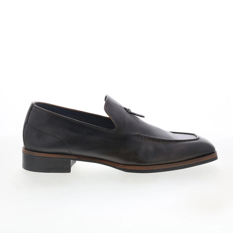 Di Bianco Cordusio Mens Black Leather Slip On Loafers & Slip Ons Casual Shoes